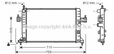 AVA QUALITY COOLING ol2305 -  Радиатор, охлаждение двигателя